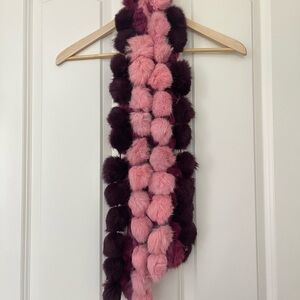Elegant Pink and Purple Pom-Pom Scarf